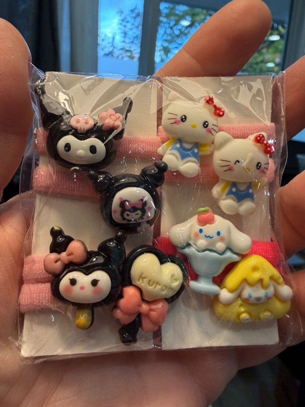 🍭 Kawaii Sanrio Hair Elastic Set: Cute Kuromi, Hello Kitty & Cinnamoroll